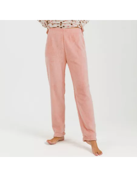 Pijama coral Janice pêssego pijama-inverno-mulher