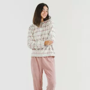 Pijama coral Casimira malva 2