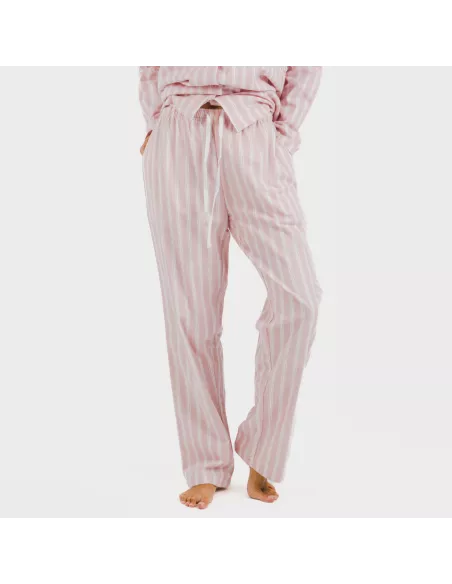 Pijama Flanela com lapela mulher Raya Marsella rosa pijama-inverno-mulher