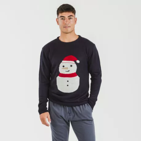 Camisola Jersey homem Snowy azul marinho jersey