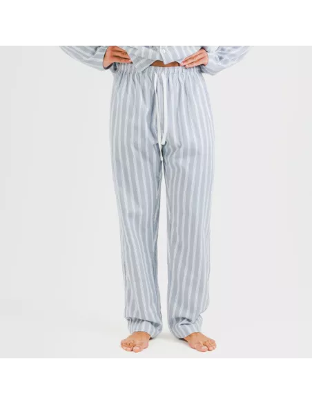 Pijama flanela com lapela homem Raya Marsella azul indigo pijamas-compridos-homem