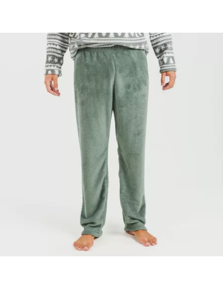 Pijama coral homem Teseo verde caça pijamas-compridos-homem