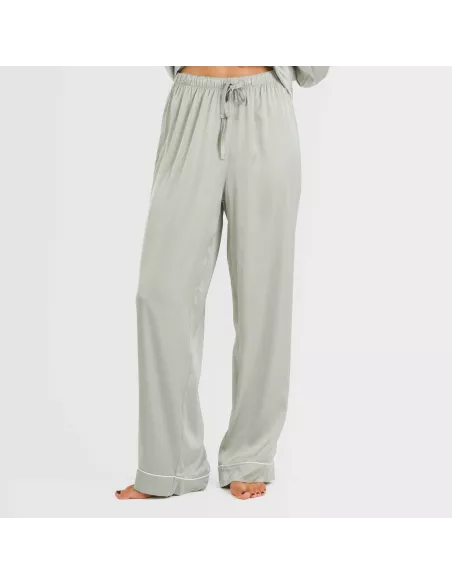 Pijama comprido mulher Saten Friday liso roupa-para-estar-por-casa