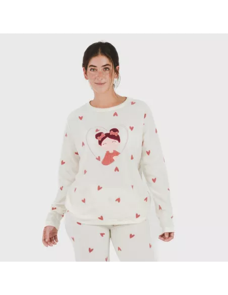 Pijama polar Fanny rosa pijama-inverno-mulher