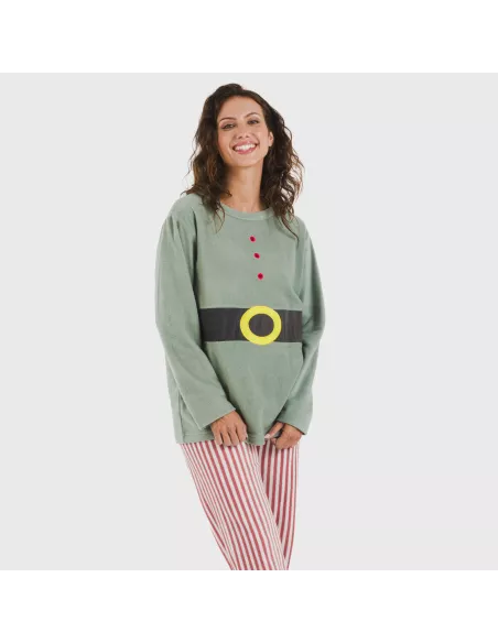 Pijama polar Leto verde tiffany pijama-inverno-mulher