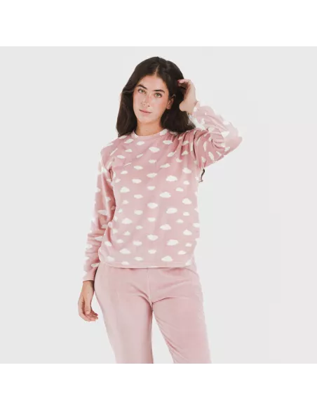 Pijama veludo Nubecita rosa palo pijama-inverno-mulher