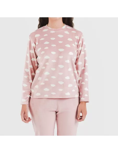 Pijama veludo Nubecita rosa palo pijama-inverno-mulher