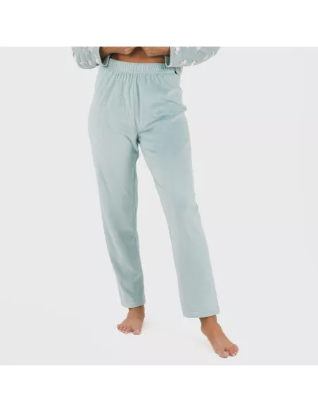 Pijama veludo Seasonal água marinha pijama-inverno-mulher