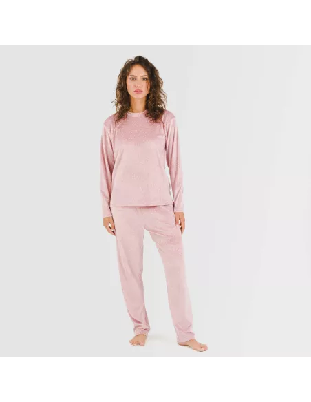 Pijama veludo Lolenda malva rosa pijama-inverno-mulher
