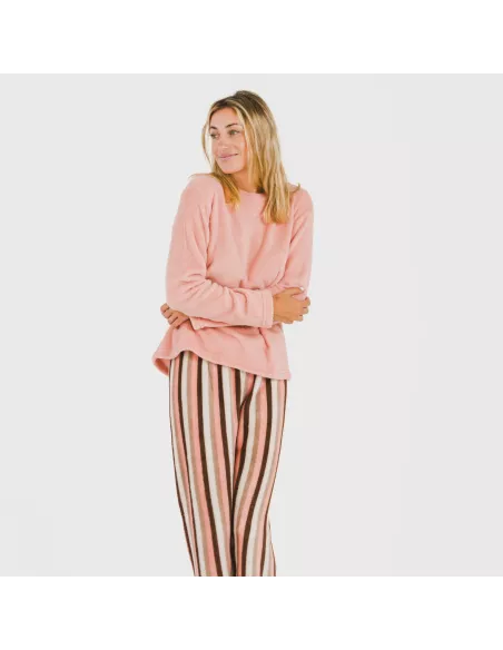 Pijama coral Raya Norma pêssego pijama-inverno-mulher