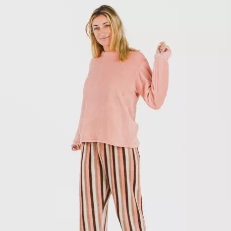 Pijama coral Raya Norma pêssego pijama-inverno-mulher