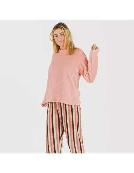 Pijama coral Raya Norma pêssego pijama-inverno-mulher