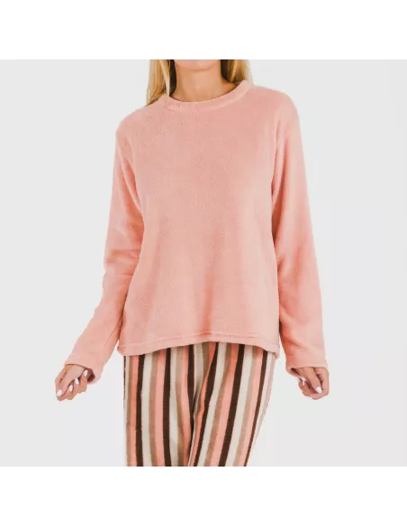 Pijama coral Raya Norma pêssego pijama-inverno-mulher