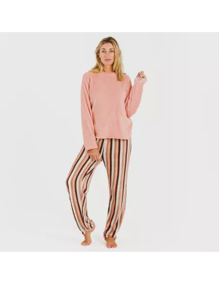 Pijama coral Raya Norma pêssego pijama-inverno-mulher