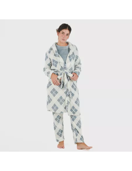Roupão coral Cuadro Guima azul indigo roupoes-mulher