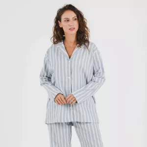 Pijama flanela com lapela...