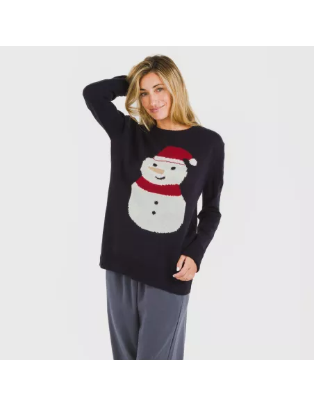 Camisola Jersey mulher Snowy azul marinho jersey