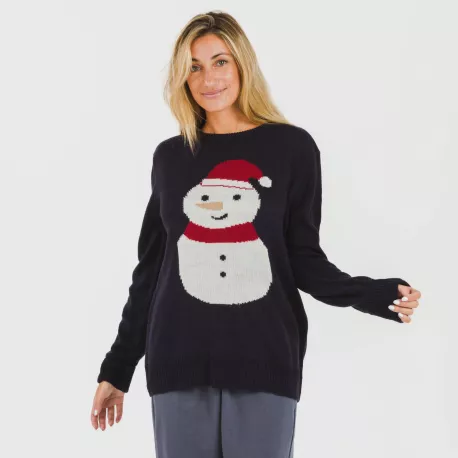 Camisola Jersey mulher Snowy azul marinho jersey