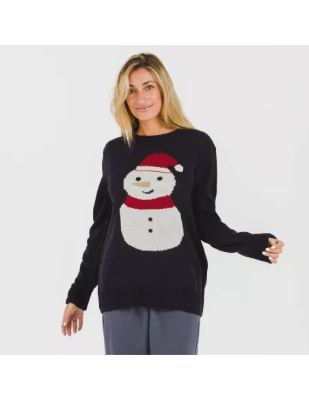 Camisola Jersey mulher Snowy azul marinho jersey