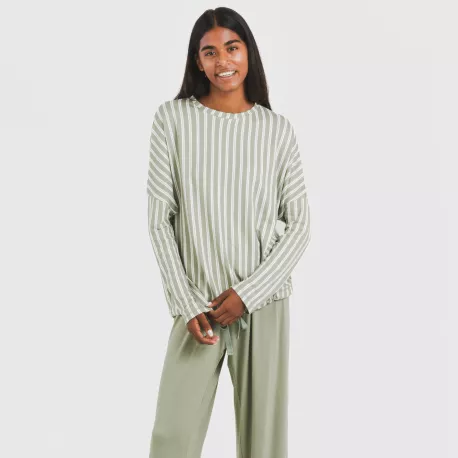 Pijama comprido Secret mulher Raya Marsella verde caça pijamas-compridos-de-mulher