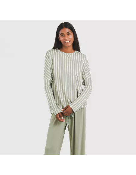 Pijama comprido Secret mulher Raya Marsella verde caça pijamas-compridos-de-mulher