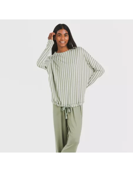 Pijama comprido Secret mulher Raya Marsella verde caça pijamas-compridos-de-mulher