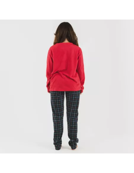 Pijama polar Eiko vermelho pijama-inverno-mulher