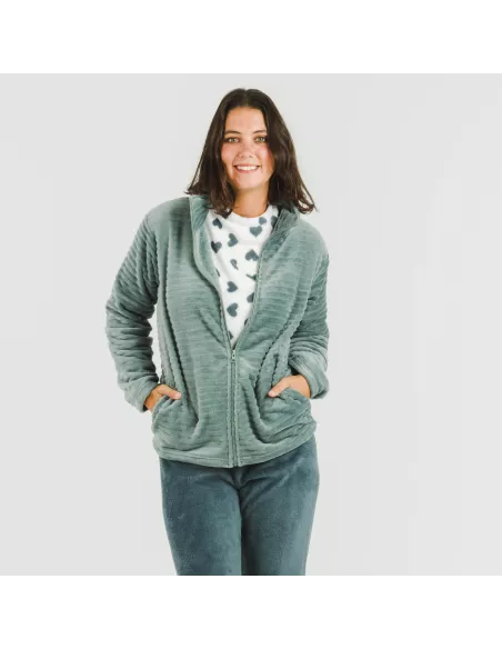 Casaco veludo Raya liso roupa-para-estar-por-casa