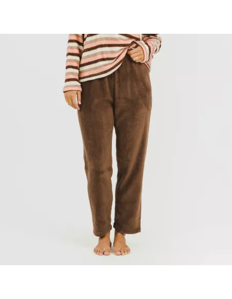 Pijama coral Raya Norma chocolate pijama-inverno-mulher
