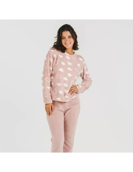 Pijama coral Papiro rosa pijama-inverno-mulher