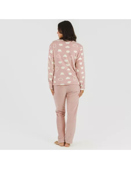 Pijama coral Papiro rosa pijama-inverno-mulher