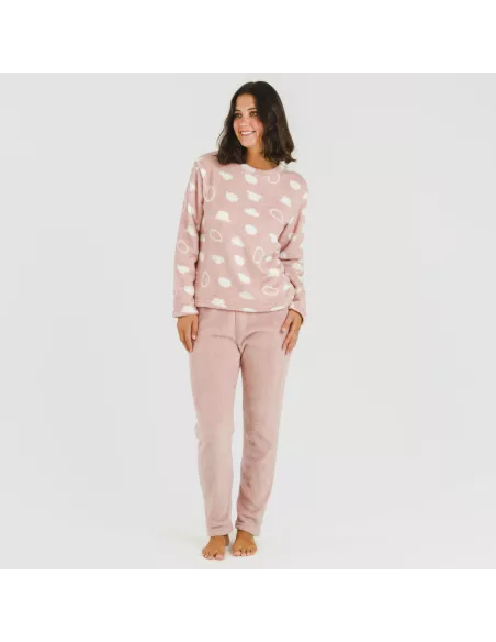 Pijama coral Papiro rosa pijama-inverno-mulher