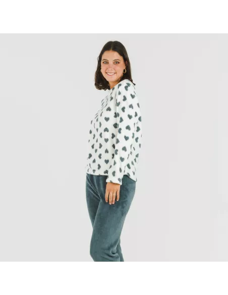 Pijama coral Praga azul pijama-inverno-mulher
