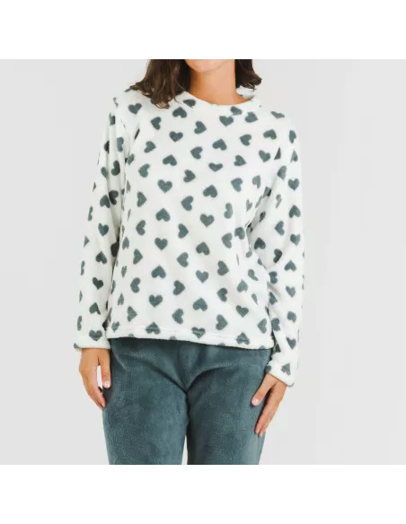 Pijama coral Praga azul pijama-inverno-mulher