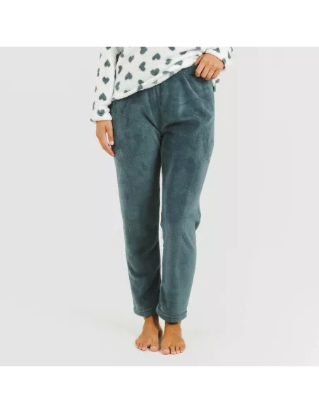 Pijama coral Praga azul pijama-inverno-mulher