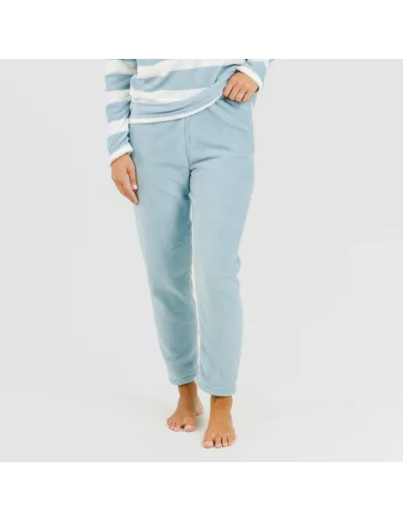 Pijama coral Raya Vinia azul celeste pijama-inverno-mulher
