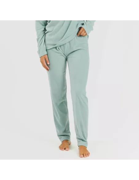 Pijama polar Frosty verde tiffany pijama-inverno-mulher