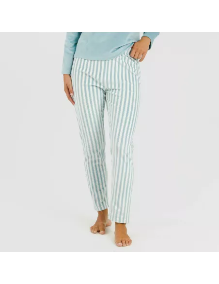 Pijama veludo Raya Seasonal água marinha pijama-inverno-mulher