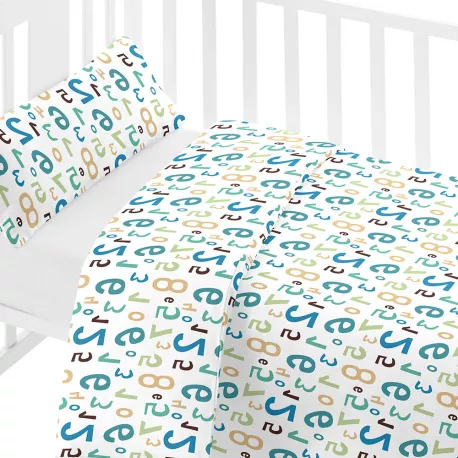 Capa de edredão algodão Numbers cama bebé capa-edredao-para-bebe