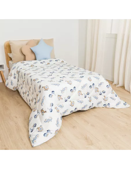 Edredão estampado Pedrito azul celeste edredoes-estampados