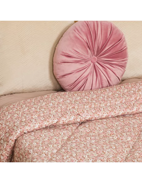 Edredão estampado Dorotea rosa edredoes-estampados