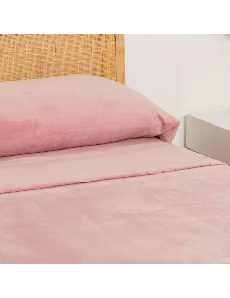 Jogo de lençóis veludo liso cama-90