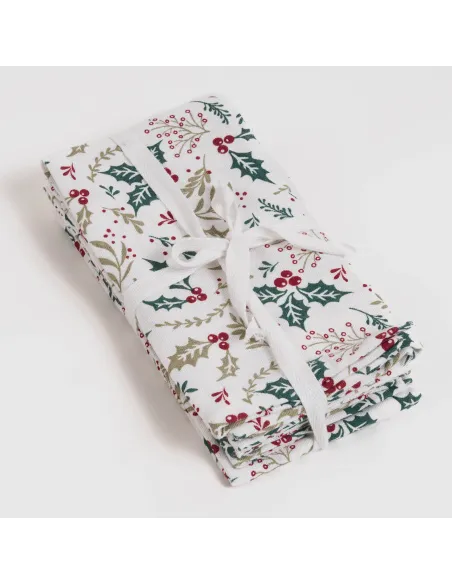 Conjunto 4 guardanapos Holly toalhas-de-mesa