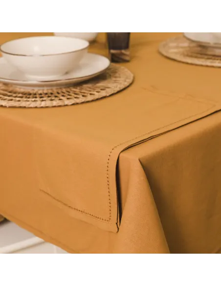 Toalha de mesa anti manchas algodão liso toalhas-de-mesa
