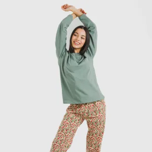 Pijama algodão Musa verde