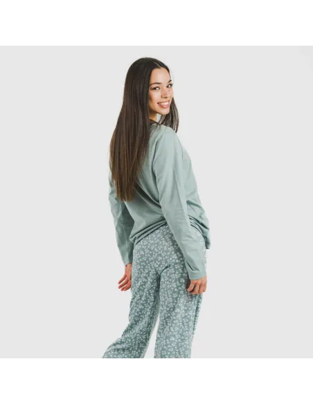 Pijama algodão Oniris azul indigo pijamas-compridos-de-mulher