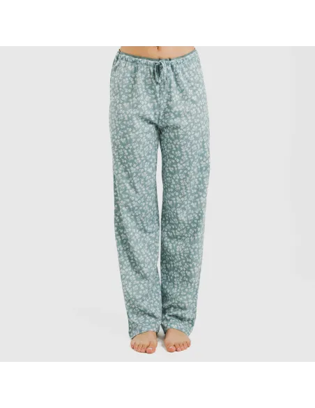 Pijama algodão Oniris azul indigo pijamas-compridos-de-mulher