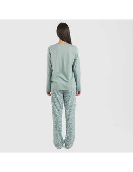 Pijama algodão Oniris azul indigo pijamas-compridos-de-mulher