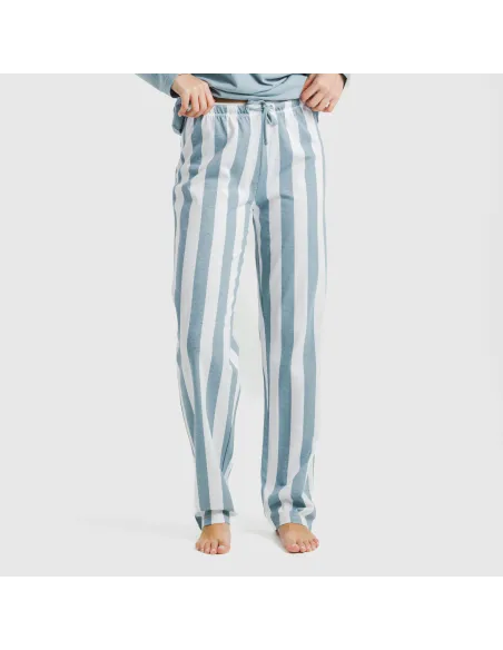 Pijama algodão Raya Elvis azul indigo pijamas-compridos-de-mulher