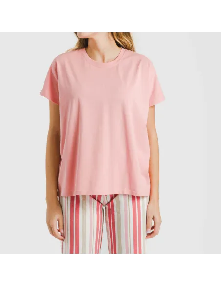 Pijama comprido algodão mulher manga fluída Raya Calendula marsala pijamas-compridos-de-mulher